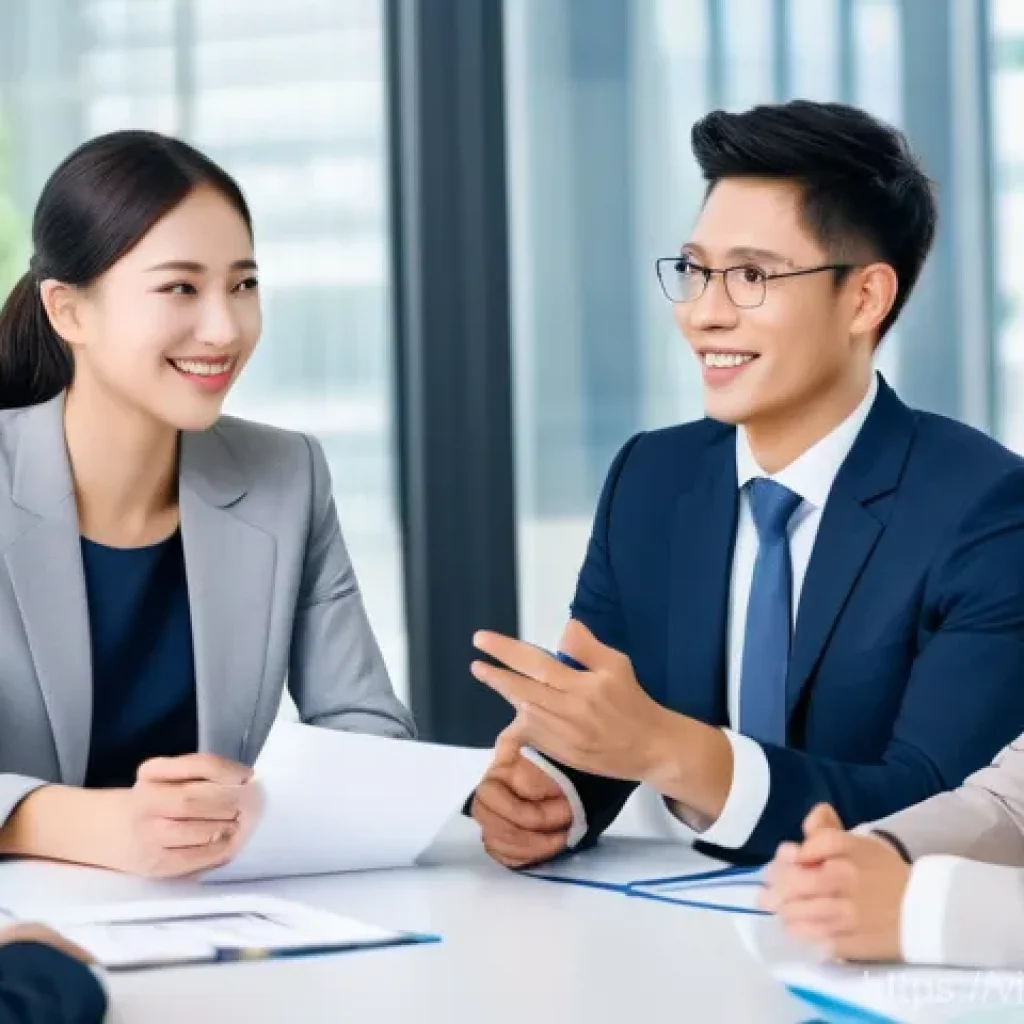 무역 실무에서의 문화 차이 극복 - **High-Context vs. Low-Context Communication in a Business Meeting**
A brightly lit, modern corp...