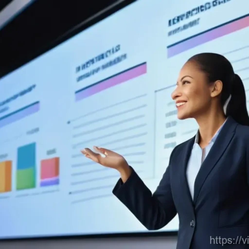 무역 영어 회화 필수 표현 - Dynamic Business Presentation**
A vibrant, high-energy image featuring a diverse female professiona...