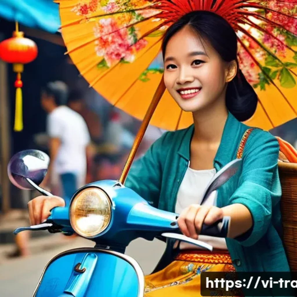 무역 실무의 최신 트렌드 - **Prompt:** "A young Vietnamese woman, perhaps 16 years old, wearing a traditional Áo dài in a vibra...