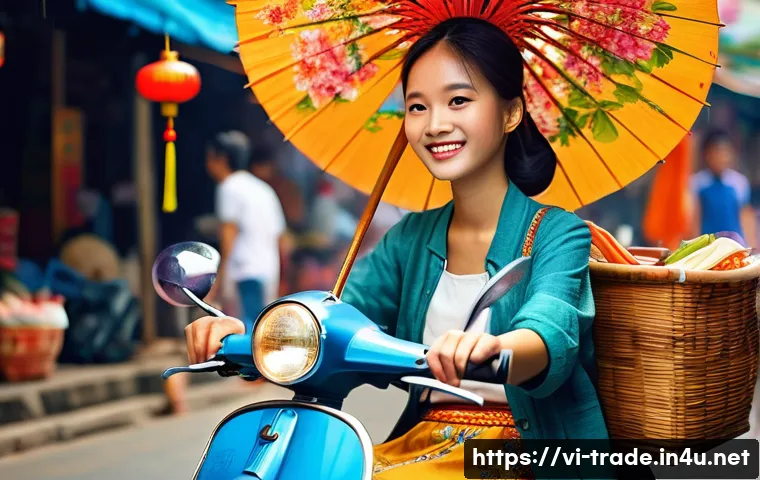 무역 실무의 최신 트렌드 - **Prompt:** "A young Vietnamese woman, perhaps 16 years old, wearing a traditional Áo dài in a vibra...