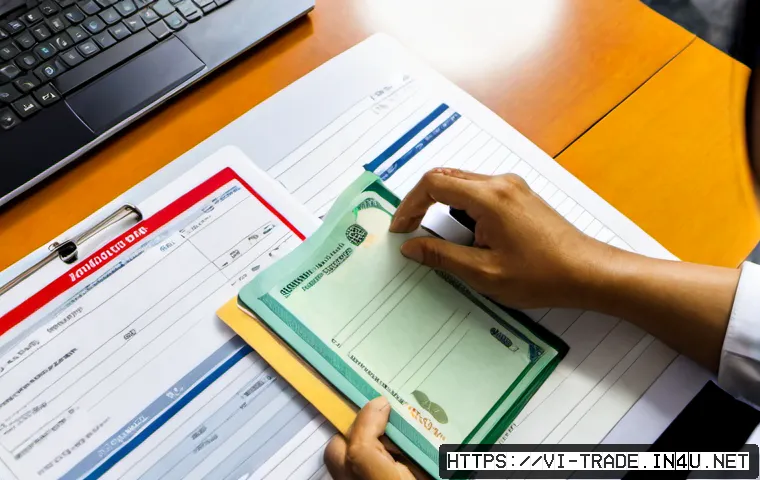 Home 17 무역 신용장 작성법 - Photorealistic Vietnamese import-export manager drafting a letter of credit application at a clean m...